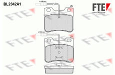 Sada brzdových destiček, kotoučová brzda FTE 9010706