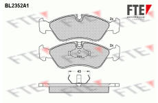 Sada brzdových destiček, kotoučová brzda FTE BL2352A1