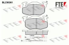 Sada brzdových destiček, kotoučová brzda FTE 9010711