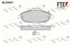 Sada brzdových destiček, kotoučová brzda FTE 9010796