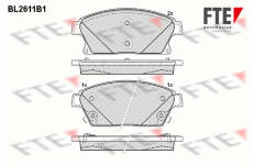 Sada brzdových destiček, kotoučová brzda FTE 9010859