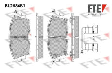 Sada brzdových destiček, kotoučová brzda FTE 9011091