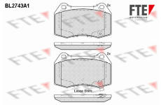 Sada brzdových destiček, kotoučová brzda FTE 9011051