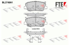 Sada brzdových destiček, kotoučová brzda FTE 9011052