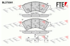 Sada brzdových destiček, kotoučová brzda FTE 9010963