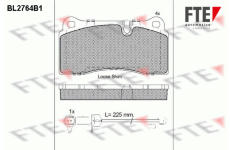 Sada brzdových destiček, kotoučová brzda FTE 9011059