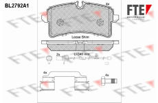 Sada brzdových destiček, kotoučová brzda FTE 9010985