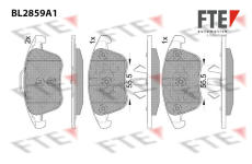 Sada brzdových destiček, kotoučová brzda FTE 9011099