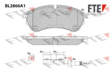 Sada brzdových destiček, kotoučová brzda FTE 9011106