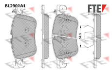 Sada brzdových destiček, kotoučová brzda FTE 9011142