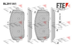 Sada brzdových destiček, kotoučová brzda FTE 9011153
