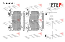 Sada brzdových destiček, kotoučová brzda FTE 9011155