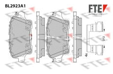 Sada brzdových destiček, kotoučová brzda FTE 9011166