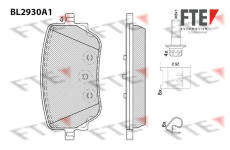 Sada brzdových destiček, kotoučová brzda FTE 9011174