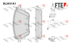 Sada brzdových destiček, kotoučová brzda FTE 9011175