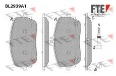 Sada brzdových destiček, kotoučová brzda FTE 9011183