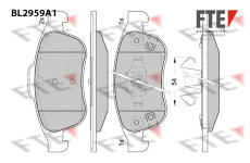Sada brzdových destiček, kotoučová brzda FTE 9011202