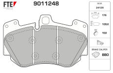 Sada brzdových destiček, kotoučová brzda FTE 9011248