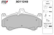 Sada brzdových destiček, kotoučová brzda FTE 9011249