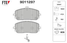 Sada brzdových destiček, kotoučová brzda FTE 9011297