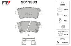Sada brzdových destiček, kotoučová brzda FTE 9011333