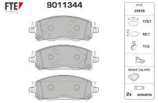 Sada brzdových destiček, kotoučová brzda FTE 9011344
