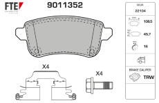 Sada brzdových destiček, kotoučová brzda FTE 9011352