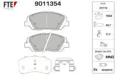 Sada brzdových destiček, kotoučová brzda FTE 9011354