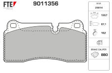 Sada brzdových destiček, kotoučová brzda FTE 9011356