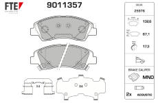 Sada brzdových destiček, kotoučová brzda FTE 9011357