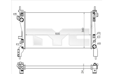 Chladič motora TYC 709-0021-R