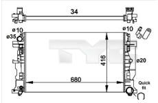 Chladič, chlazení motoru TYC 721-0014-R