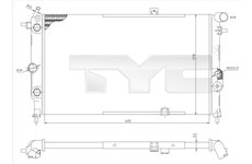 Chladič, chlazení motoru TYC 725-0001-R