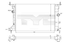 Chladič, chlazení motoru TYC 725-0026-R