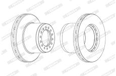 kotouč brzdový přední FERODO FCR189A 377x45x134 MERCEDES 1532 Atego