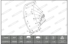 Sada brzdoveho oblozeni, bubnova brzda FERODO K15742.0-F3549