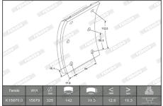 Sada brzdoveho oblozeni, bubnova brzda FERODO K15879.0-F3661