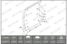 Sada brzdoveho oblozeni, bubnova brzda FERODO K17017.0-F3661