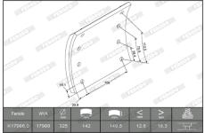 Sada brzdoveho oblozeni, bubnova brzda FERODO K17988.0-F3661