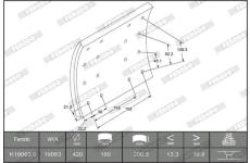 Sada brzdoveho oblozeni, bubnova brzda FERODO K19063.1-F3658
