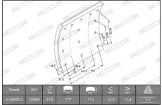 Sada brzdoveho oblozeni, bubnova brzda FERODO K19090.0-F3526