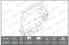 Sada brzdoveho oblozeni, bubnova brzda FERODO K19091.0-F3653