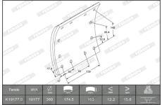 Sada brzdoveho oblozeni, bubnova brzda FERODO K19177.0-F3661