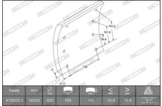Sada brzdoveho oblozeni, bubnova brzda FERODO K19232.0-F3744
