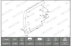 Sada brzdoveho oblozeni, bubnova brzda FERODO K19361.1-F3658