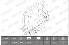 Sada brzdového obloženi, bubnová brzda FERODO K19553.0-F3656
