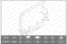 Sada brzdoveho oblozeni, bubnova brzda FERODO K19908.0-F3658