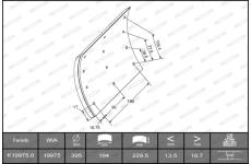 Sada brzdoveho oblozeni, bubnova brzda FERODO K19975.0-F3554