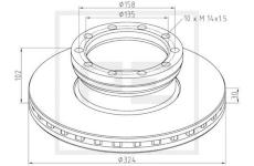 Brzdový kotouč PE Automotive 036.103-00A
