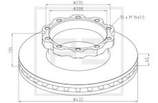 Brzdový kotouč PE Automotive 036.119-00A
